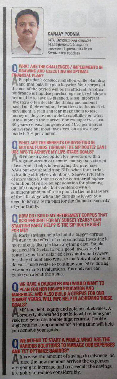 Economic Times Wealth Article